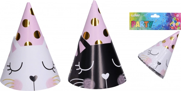 Cappellini da festa Gatto 15 cm