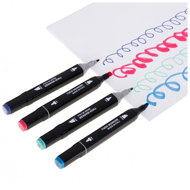 Double-Sided Alcohol Markers Set with Case and Stand