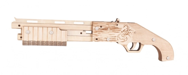 Wooden 3D Puzzle Rubber Band Gun Mossberg