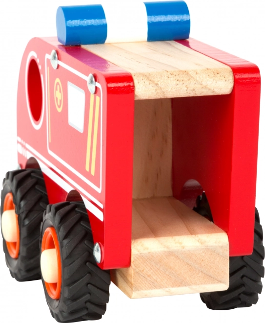 Wooden Ambulance Toy Car