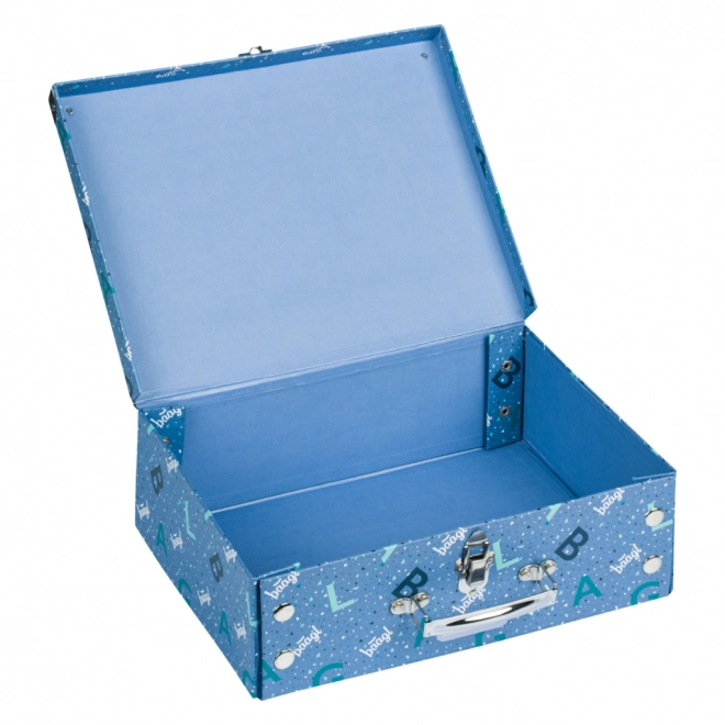 Baagl Foldable School Suitcase Blue with Hardware