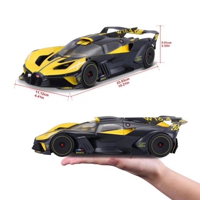 Bburago Bugatti Bolide Yellow/Black Model Car