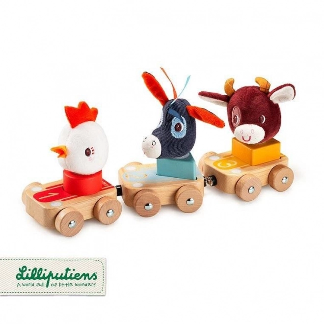 Lilliputiens Wooden Farm Vehicle Set