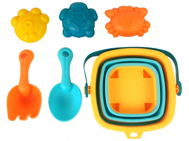 Collapsible Beach Toy Set with Bucket and Accessories