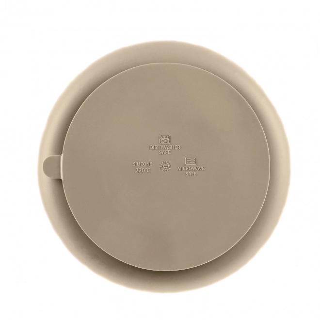 Silicone Divided Suction Plate Sand Beige