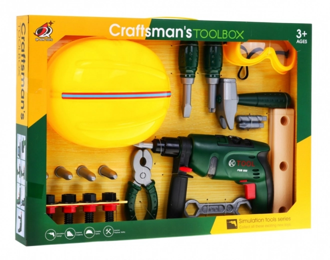 Construction Play Set with Drill for Kids 3+