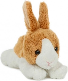 coniglietto di peluche marrone e bianco 15 cm