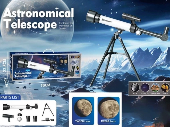 Astronomical Telescope with Smartphone Adapter