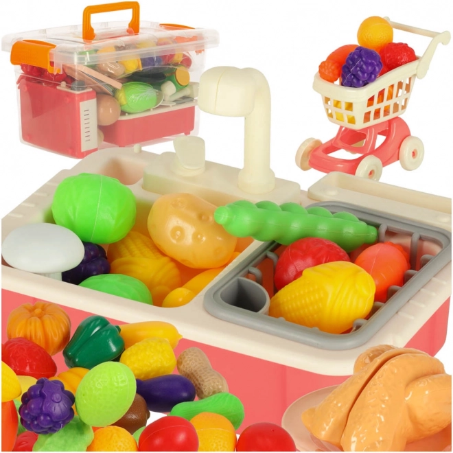 Kitchen Sink Play Set with Fruits and Vegetables