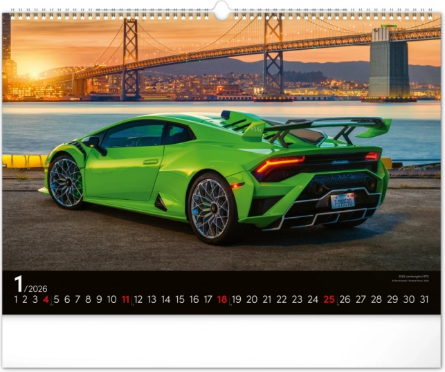 Wall Calendar Fast Cars 2026