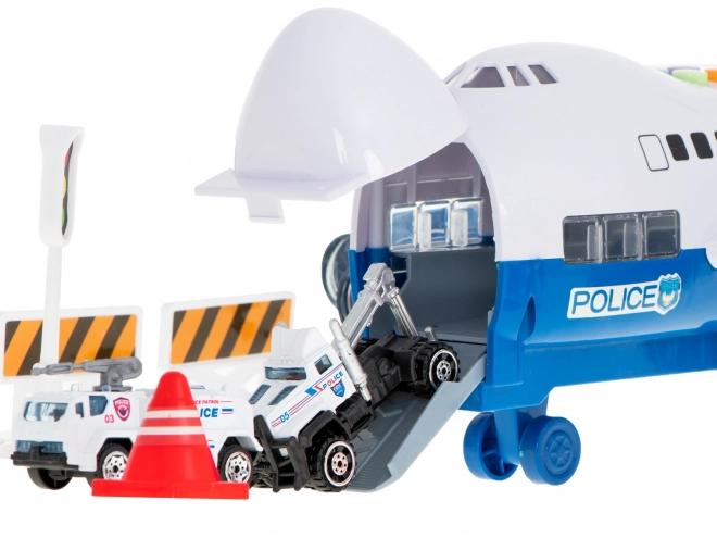 Transport airplane with police cars set