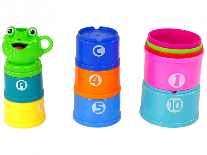 Rainbow Educational Stacking Cups with Numbers and Letters