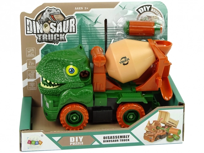 Dinosaur Cement Mixer Assembly Truck with Green Accessories