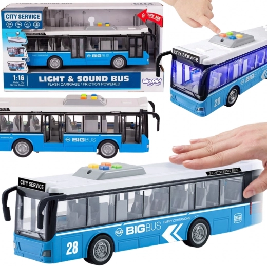 Interaktiver Stadtbus WOOPIE 1:16 mit Effekten und öffnenden Türen