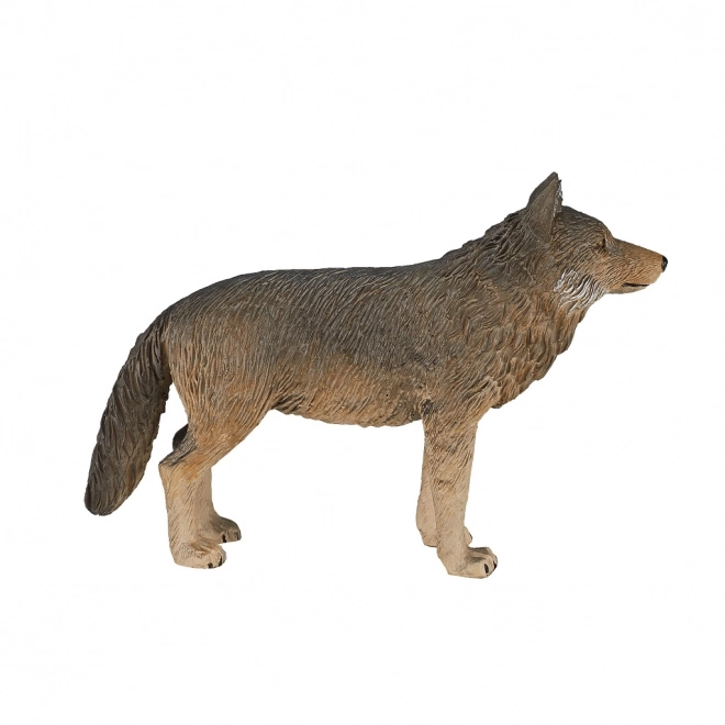 Realistic Standing Grey Wolf Figurine