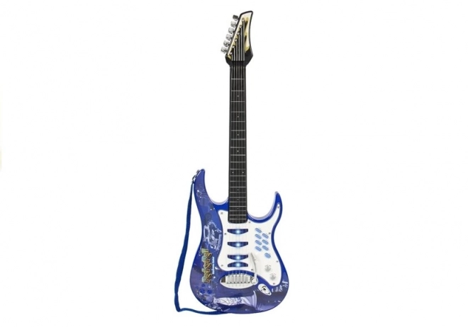 Electric Blue Guitar with Microphone and Amplifier