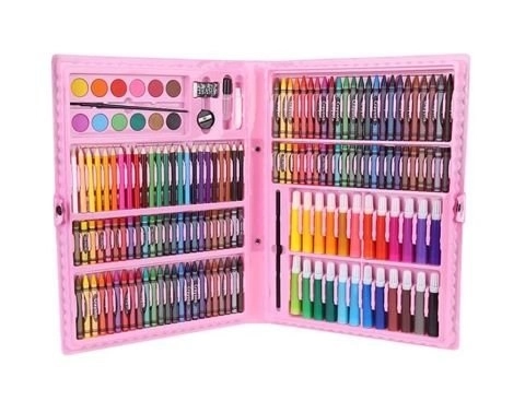 Painting and Drawing Set with Pink Case