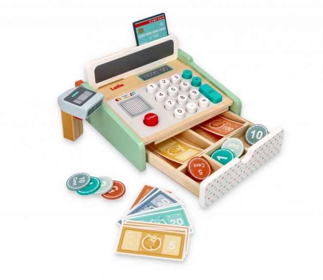 Wooden Pastel Cash Register Toy