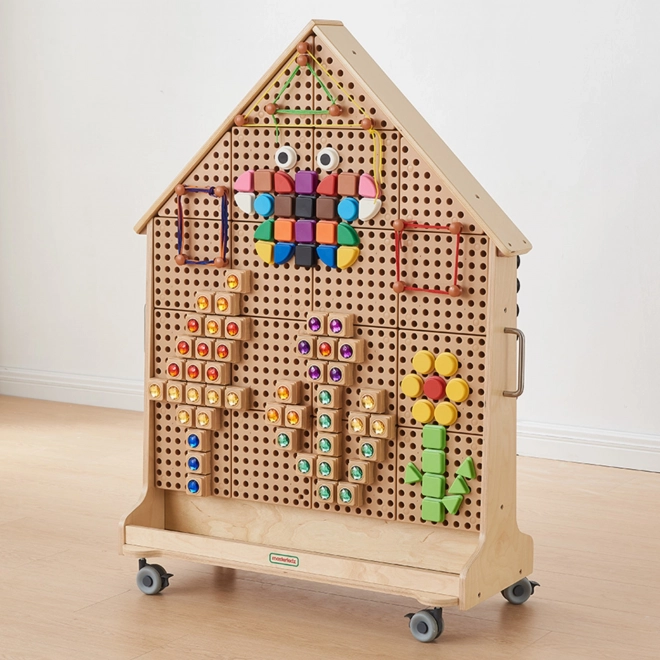 Wooden Standing Board STEM in House Shape