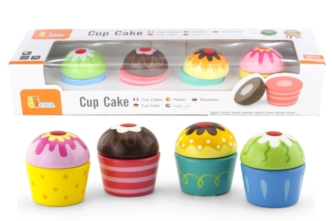 Wooden Cupcake Set