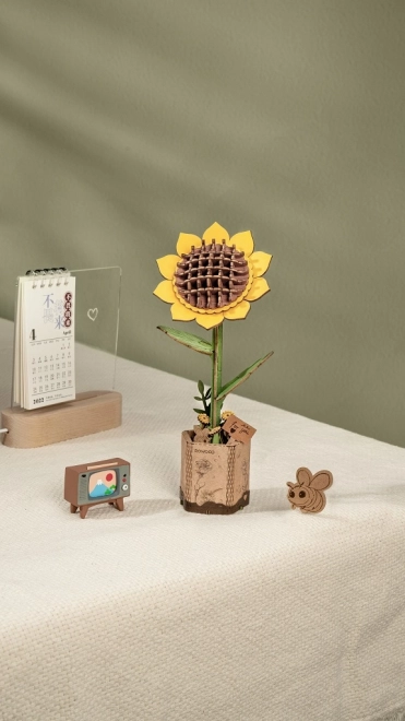 Wooden 3D Puzzle Sunflower