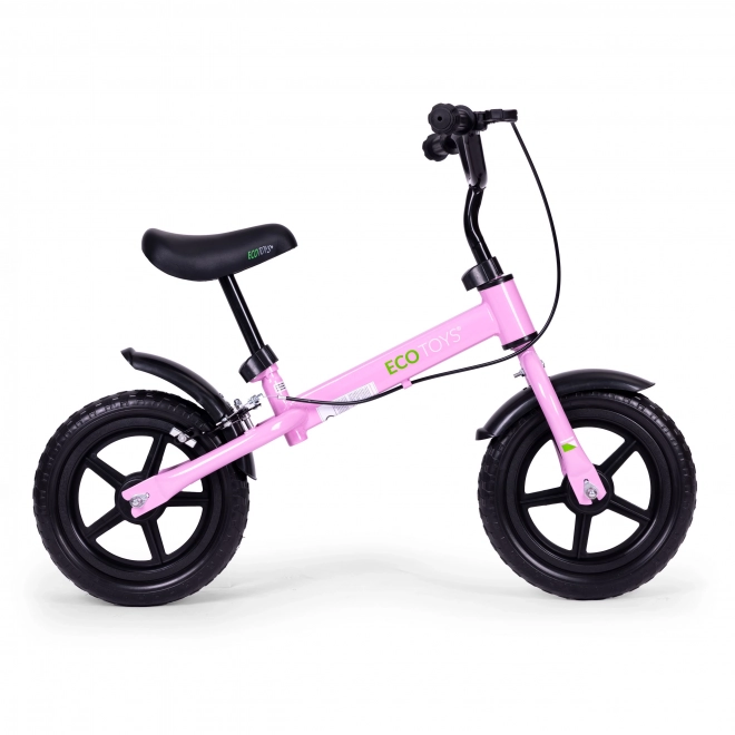 Pink children's balance bike with brake and EVA wheels - Ecotoys