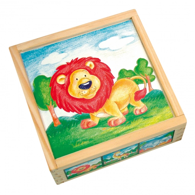 Bino wooden picture cubes wild animals