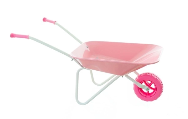 Red Metal Wheelbarrow for Kids – Pink