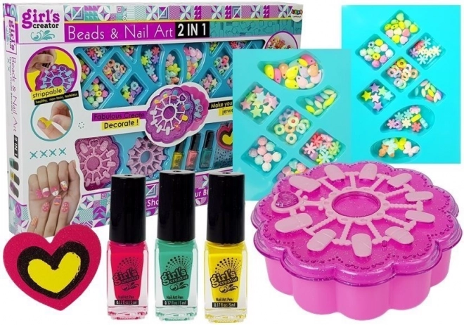 2-in-1 Bracelet Making and Nail Painting Set