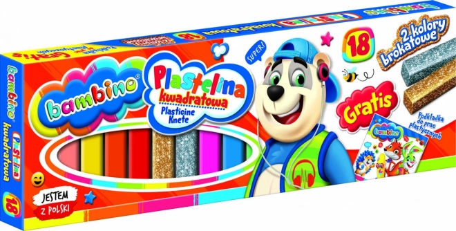 Square Plasticine Set, 18 Colors