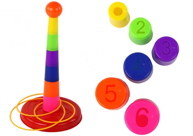 Cup and Ring Toss Game with Varying Difficulty Levels