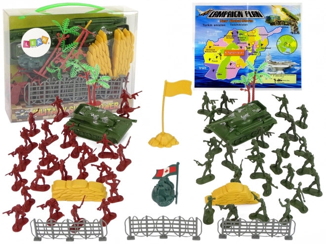 Large Military Playset with Soldiers and Tanks