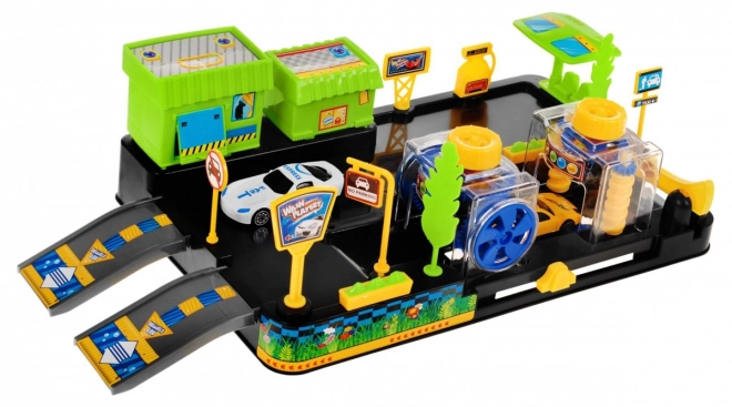 Car Wash Playset for Kids 3+ with Assemble Yourself and 2 Cars