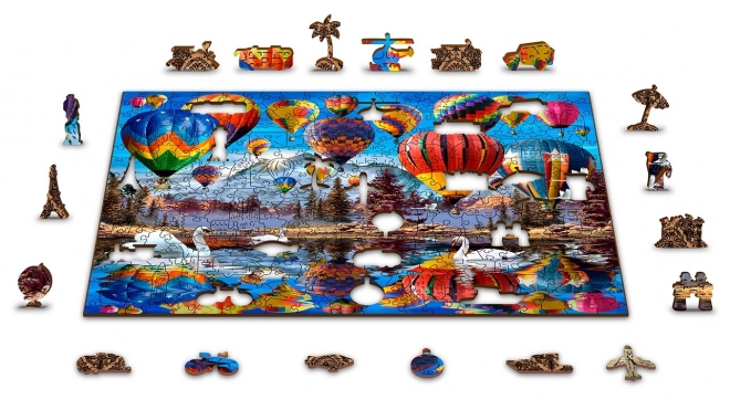 Wooden City tranquil travel 2 in 1 wooden puzzle 600 pieces