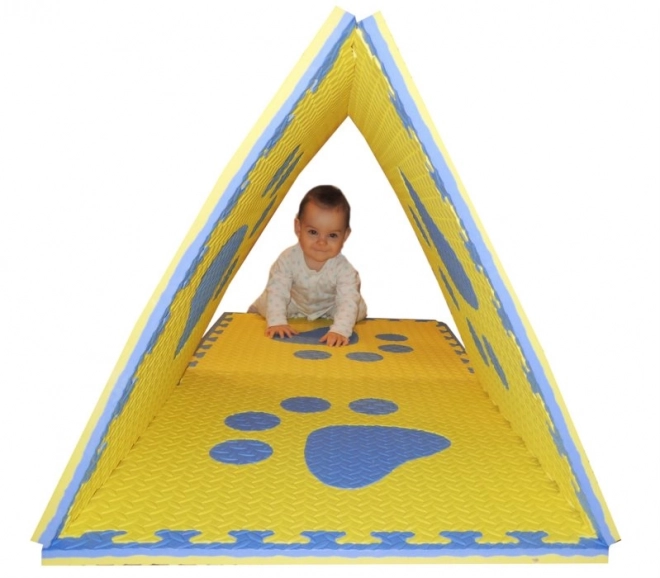 Foam Baby Play Mat with Edges - Blue and Yellow