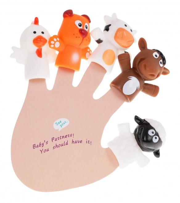 Farm Animal Finger Puppets Set with Book