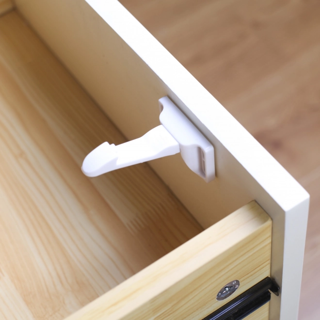 Cabinet Safety Locks Set - Childproofing White