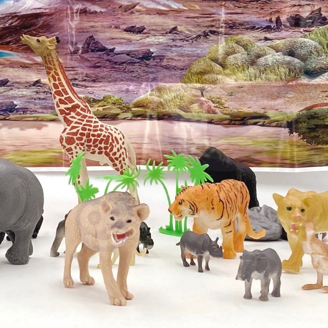 Sada figurek Zvířata Safari 34 ks