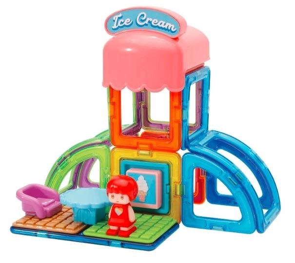 Magnetic Building Blocks City Set - Ice Cream Shop