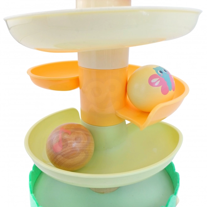 Wooden Ball Run Set for Toddlers - WOOPIE GREEN
