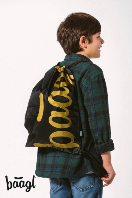 Baagl Skate Gold School Backpack Set