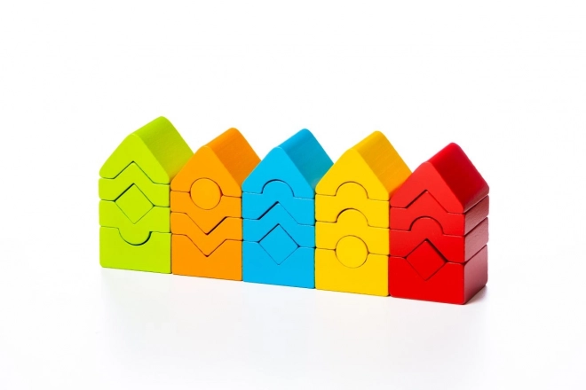 Cubika Wooden Stacking Toy Set of 5 Towers