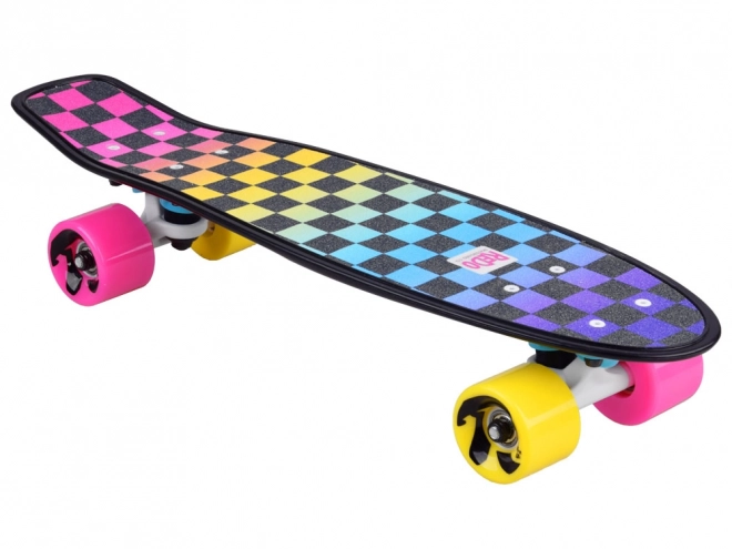 Colorful Checkered Retro Poly Cruiser Skateboard