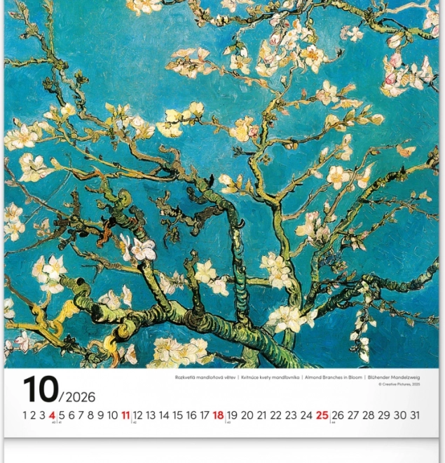 Calendario da parete Vincent van Gogh 2026