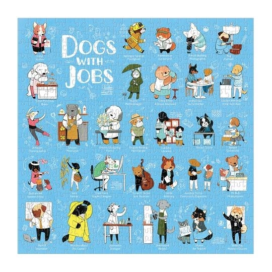 Galison Puppies at Work 500 Piece Puzzle