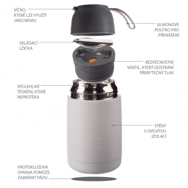 Thermal Food Container with Silicone Handle 620 ml Mountains