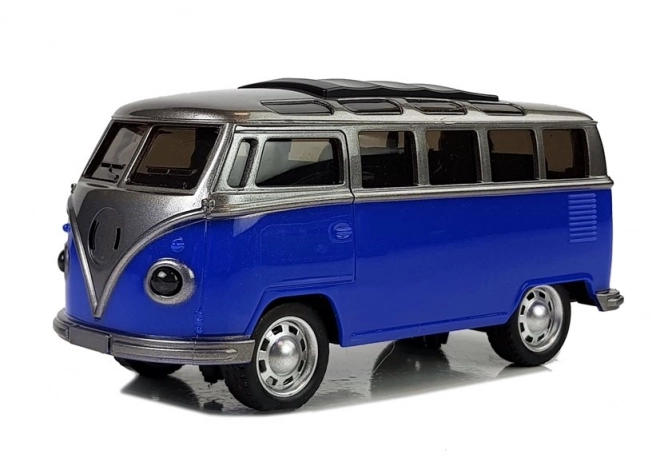 Friction Powered Blue Toy Bus with Light and Sound