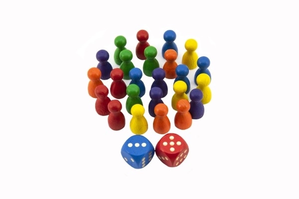 Wooden Game Figures Set with Dice