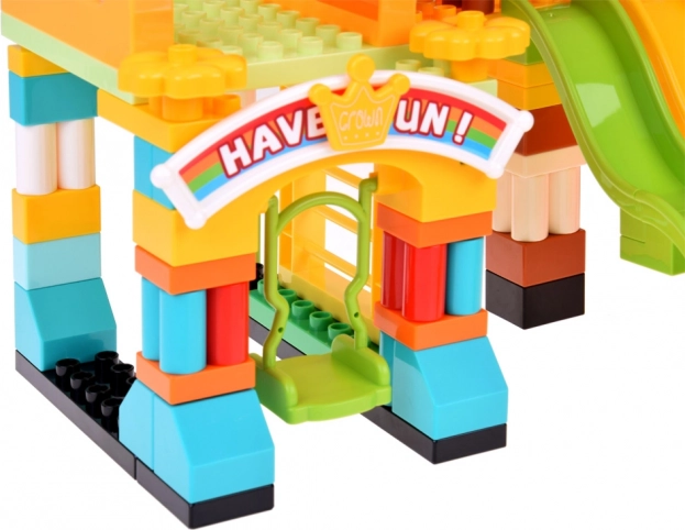 Large Colorful Blocks Happy Park Playground with Slides 235 pcs