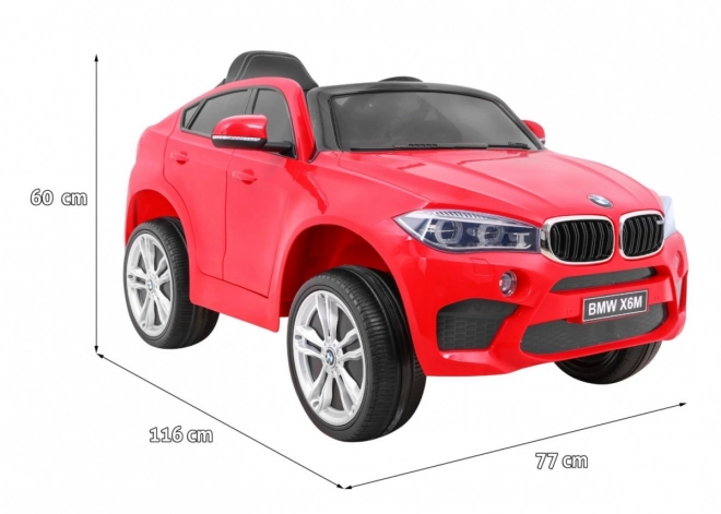 BMW X6M Electric Children's Car Red + Remote Control + EVA + Slow Start + Audio Panel + LED Indicator